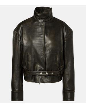 Christopher Esber Bomberjacke Burnished Eddie Aus Leder - Schwarz