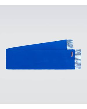 Acne Studios Fringed Wool Scarf - Blue