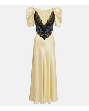 Rodarte Robe Longue En Soie - Métallisé