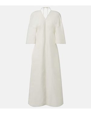 The Row Nicas Silk Maxi Dress in White | Lyst