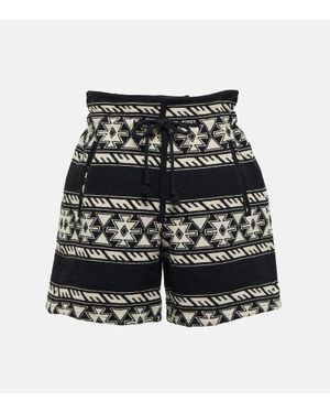Isabel Marant Shorts Linimaga Con Ricamo - Nero