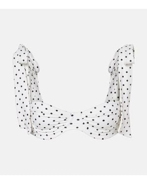 SAME Lady Polka-Dot Bikini Top - Metallic