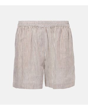 Brunello Cucinelli Linen And Silk Bermuda Short - Brown