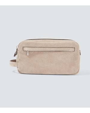 Brunello Cucinelli Kosmetiketui Aus Veloursleder - Natur