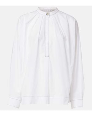 Proenza Schouler Label Pleated Cotton Poplin Shirt - White
