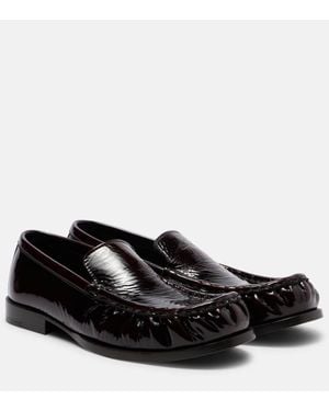 Dries Van Noten Mocassins En Cuir Verni - Noir