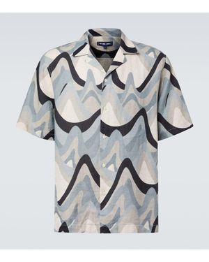 Frescobol Carioca Camisa Bowling Roberto De Lino Estampada - Metálico