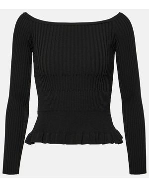 Altuzarra Kent Off-Shoulder Knitted Top - Black