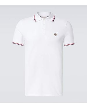 Moncler Permanent Cotton Jersey Polo Shirt - White