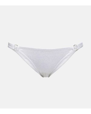 Melissa Odabash Bari Metallic Bikini Bottoms - White