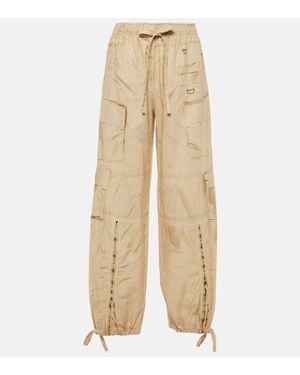 Acne Studios Trompe 'Oil Linen And Cotton Cargo Pants - Natural