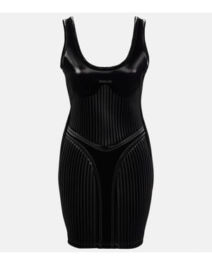 Mugler Embossed Minidress - Black