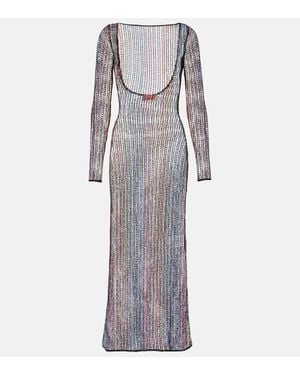 Missoni Vestido Largo Transparente Con Espalda Abierta - Morado