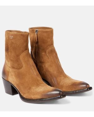 Prada Suede 45 Ankle Boots - Brown