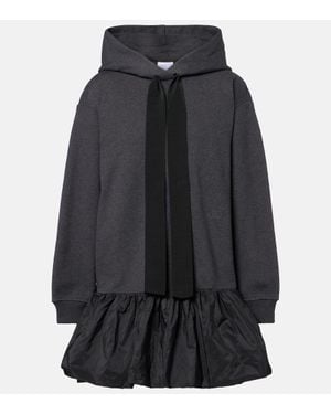 Patou Hooded Cotton Sweatshirt Dress - Black