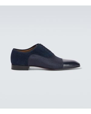Christian Louboutin Greggo Leather-Trimmed Oxford Shoes - Blue