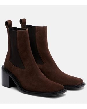 Souliers Martinez Ankle Boots Dallas 60 Aus Veloursleder - Braun