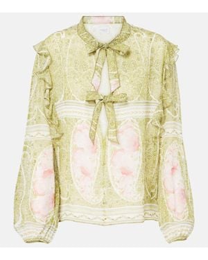 Giambattista Valli Bedruckte Bluse Aus Seiden-Georgette - Mettallic