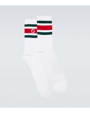 Gucci Round Interlocking G Cotton Socks - White
