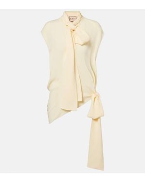 Plan C Blusa Asimmetrica Con Fiocco - Neutro