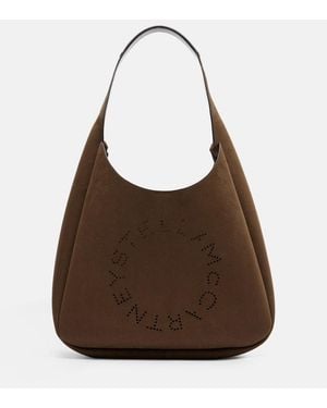 Stella McCartney Bolso Al Hombro Con Logo - Marrón