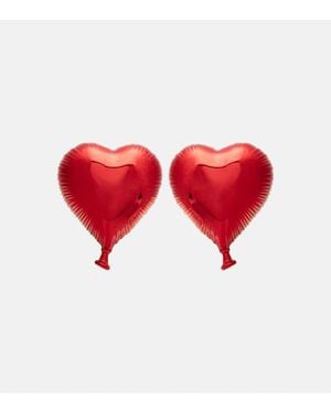 Oscar de la Renta Pendientes De Clip Heart Balloon - Rojo