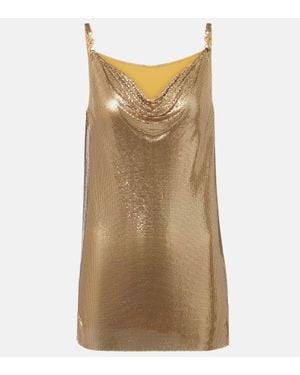 Versace Minikleid Aus Metall-Mesh - Natur
