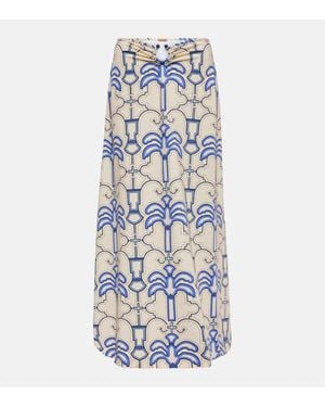 Johanna Ortiz Printed Midi Skirt - Blue