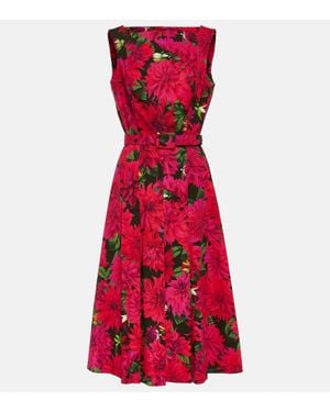 Oscar de la Renta Abito Midi - Rosso