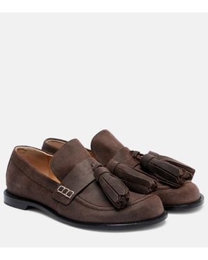 JW Anderson Verzierte Loafers Aus Veloursleder - Braun