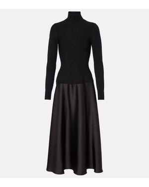 Jonathan Simkhai Frances Knitted Satin Midi Dress - Black