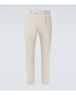 ZEGNA Pantalon droit CashCo en velours cotele - Neutre