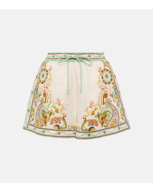 ALÉMAIS White Pinball Linen Shorts - Natural