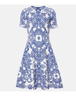 Etro Jacquard Knit Mini-Dress - Blue