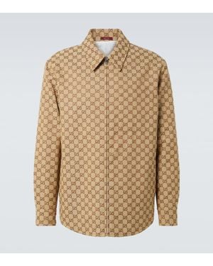 Gucci Hemdjacke Gg Aus Canvas - Braun