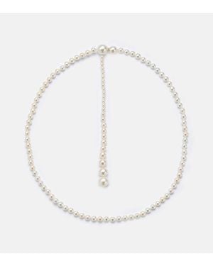 Sophie Bille Brahe Halskette La Belle Moon Aus Suesswasserperlen Mit 14Kt Gelbgold - Weiß