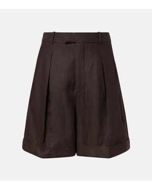 Loro Piana Combray Linen Bermuda Shorts - Brown