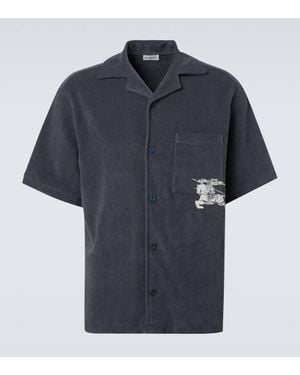 Burberry Hemd Ekd Aus Baumwollfrottee - Blau