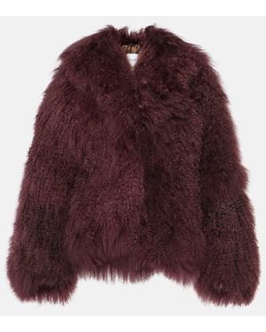 The Attico Cropped-Mantel aus Faux Fur - Lila