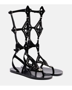 Isabel Marant Verzierte Roemersandalen Boham Aus Veloursleder - Schwarz