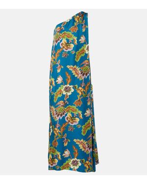La DoubleJ Roy Printed Silk Twill Maxi Dress - Blue