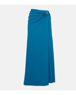 Christopher Esber Orbit Ruched Maxi Skirt - Blue