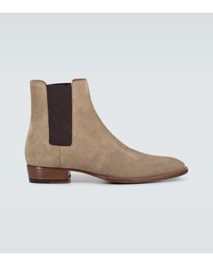 Saint Laurent Chelsea Boots Wyatt Aus Veloursleder - Braun
