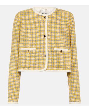 Miu Miu Single-Breasted Boucle Jacket - Metallic