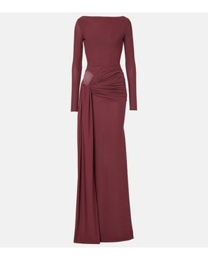 Alex Perry Draped Crepe Jersey Gown - Purple