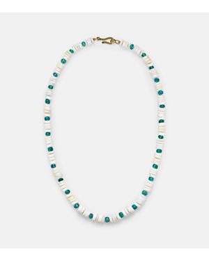 Ileana Makri 9Kt Beaded Necklace With Opal And Apatite - Blue