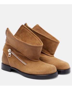 JW Anderson Ankle Boots Aus Veloursleder - Braun