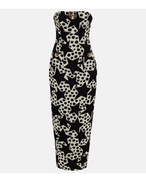 Area Crystal-Embellished Jacquard Maxi Dress - Black