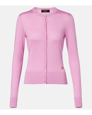 Dolce & Gabbana Cardigan En Cachemire Et Soie - Rose
