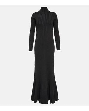 Balenciaga Silk-Blend Maxi Dress - Black